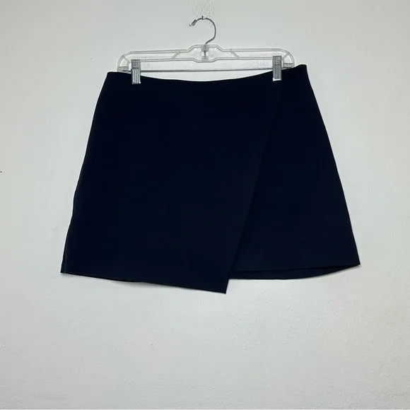 Scoop Chic Women's Dark Blue Fold Over Ponte Mini Skirt - Picture 2 of 10